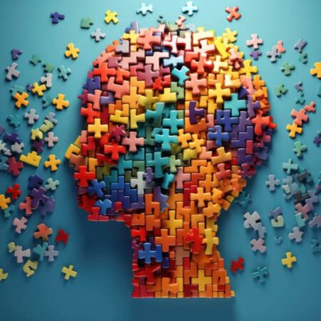 puzzle pieces in the shape of a head to depict the complexity of assessing thought processes for organizational effectiveness